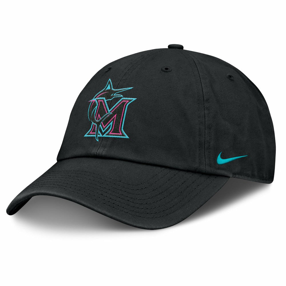 Miami Marlins Unisex 2025 City Connect Club Adjustable Hat Black