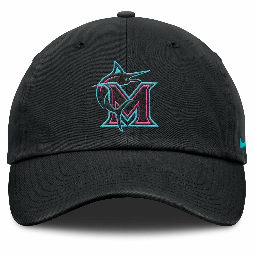 Miami Marlins Unisex 2025 City Connect Club Adjustable Hat Black