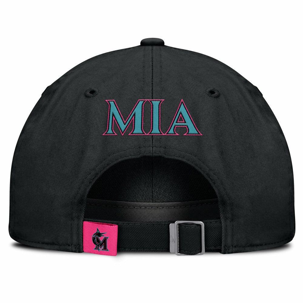 Miami Marlins Unisex 2025 City Connect Club Adjustable Hat Black