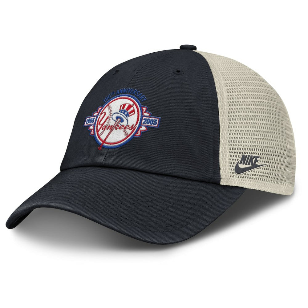New York Yankees Cooperstown Collection Club Trucker Adjustable Hat Navy/Natural