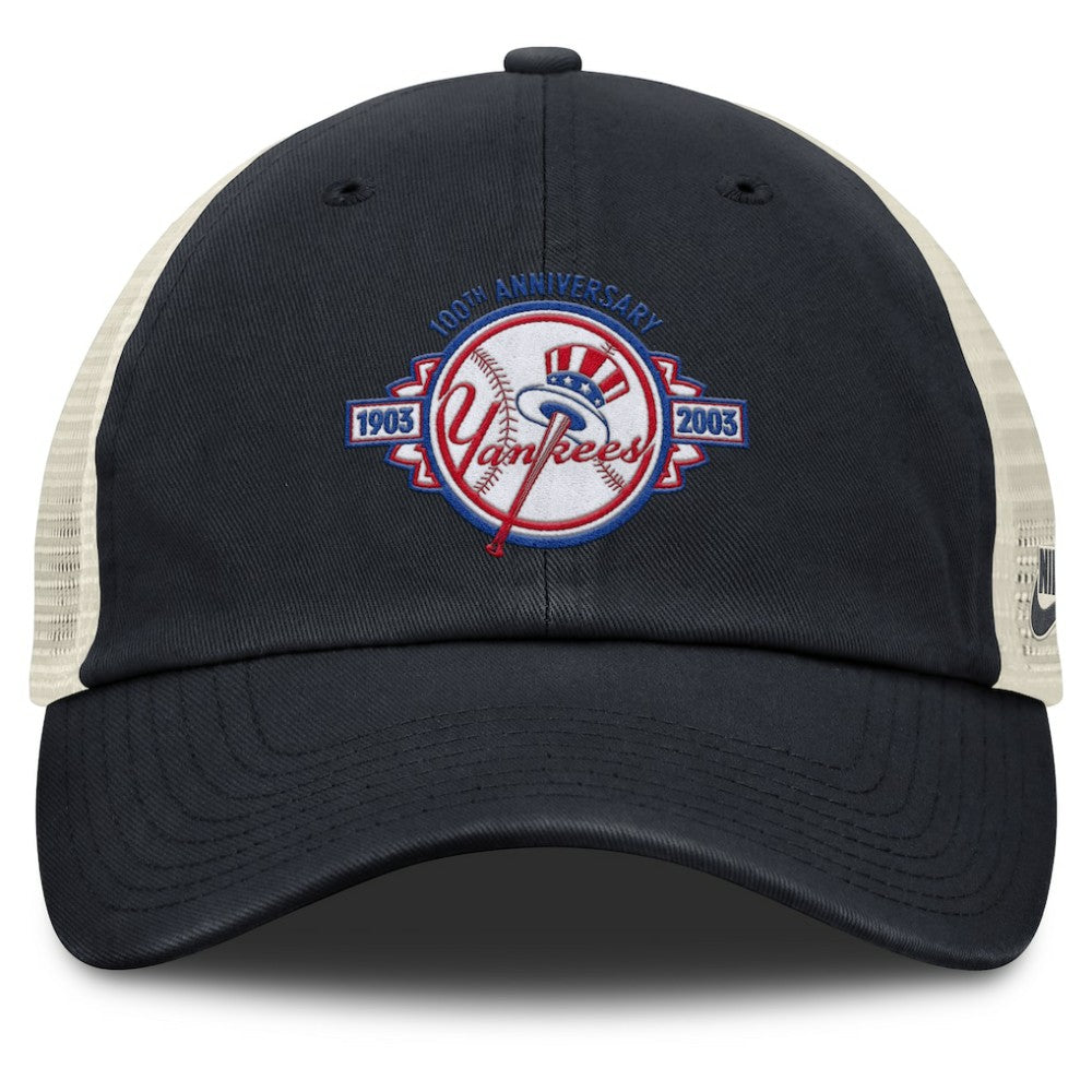 New York Yankees Cooperstown Collection Club Trucker Adjustable Hat Navy/Natural