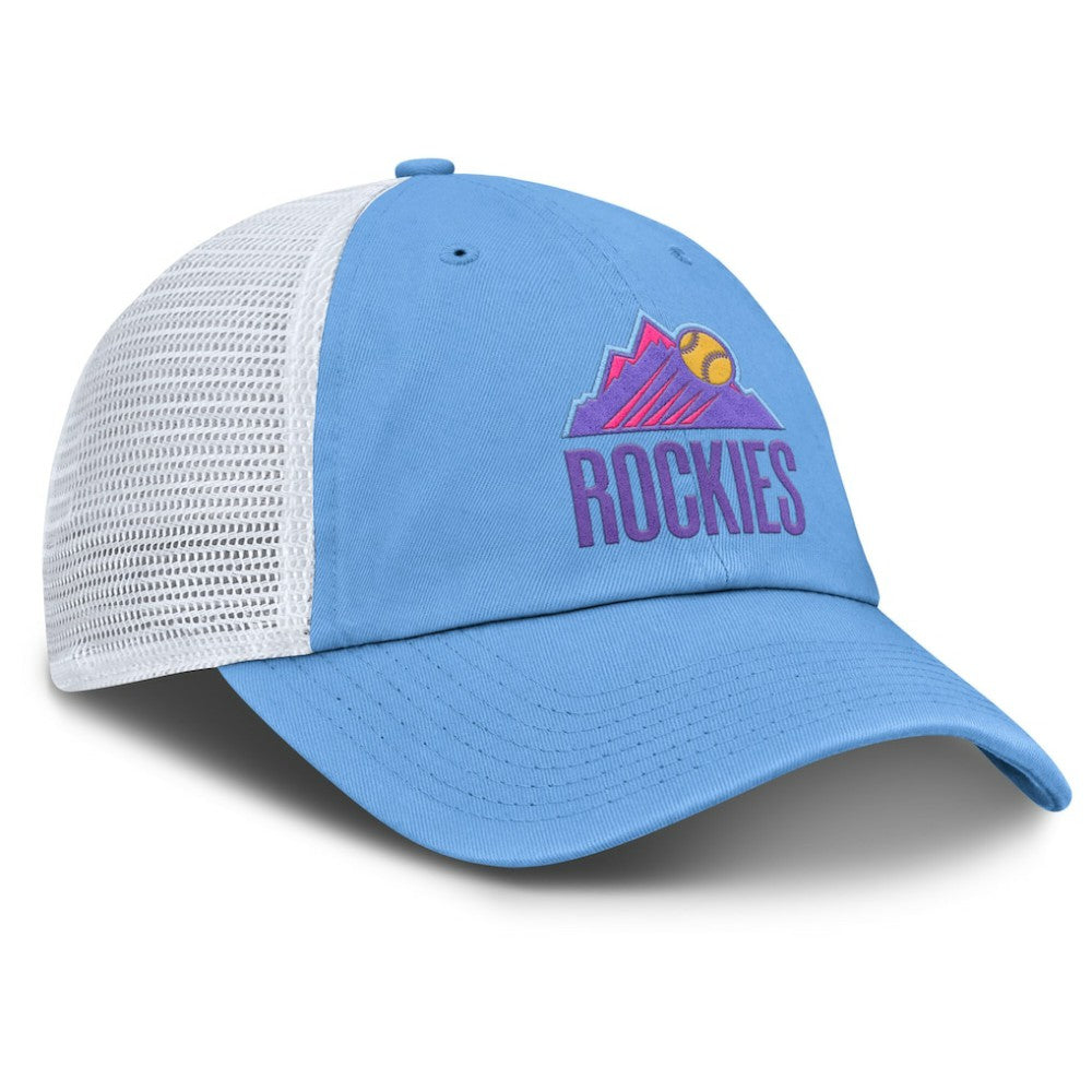 Colorado Rockies Unisex 2025 City Connect Club Adjustable Trucker Hat Light Blue/White