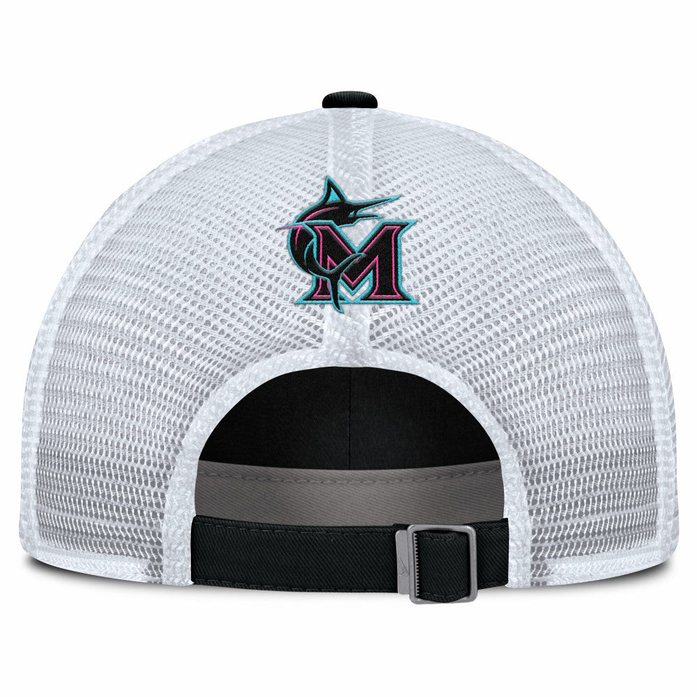 Miami Marlins Unisex 2025 City Connect Trucker Adjustable Hat Black/White