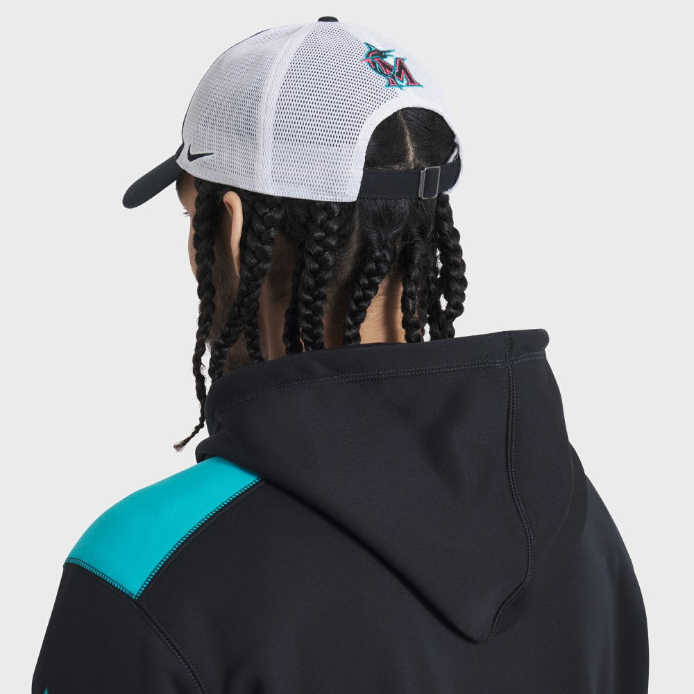 Miami Marlins Unisex 2025 City Connect Trucker Adjustable Hat Black/White