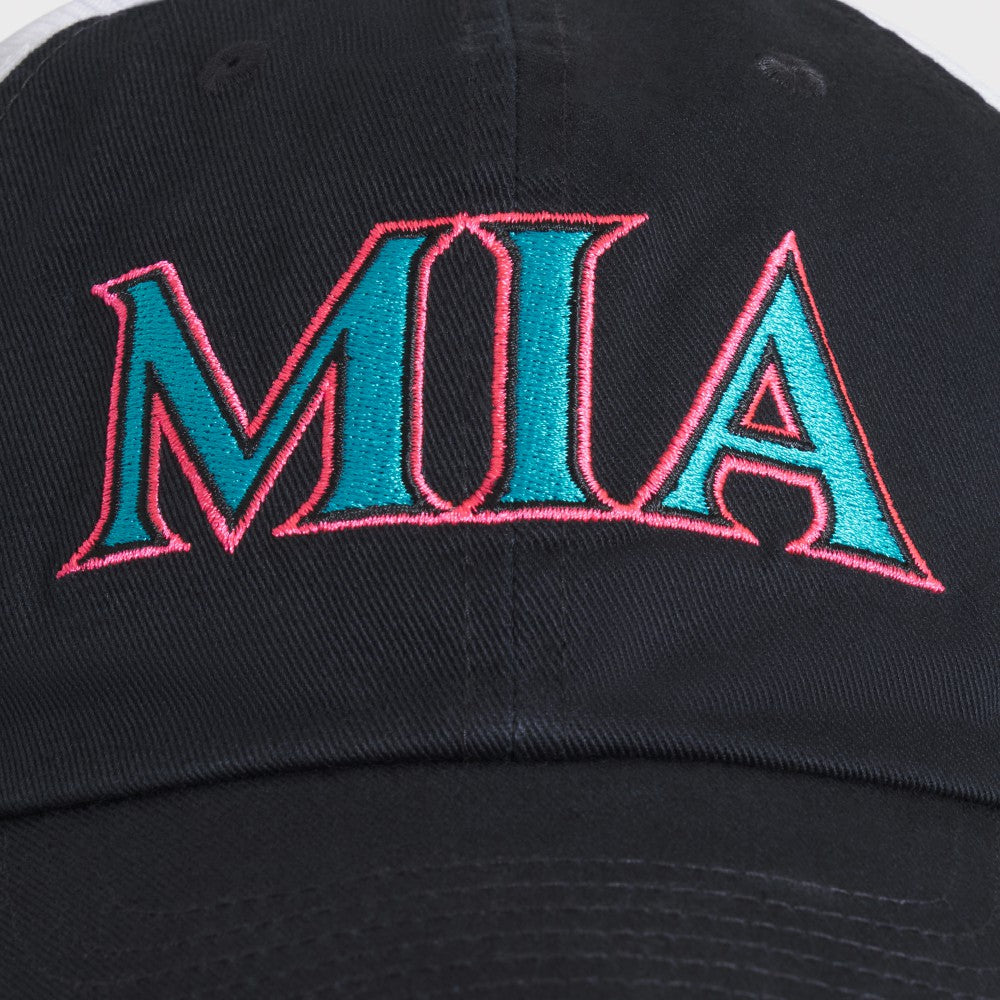 Miami Marlins Unisex 2025 City Connect Trucker Adjustable Hat Black/White