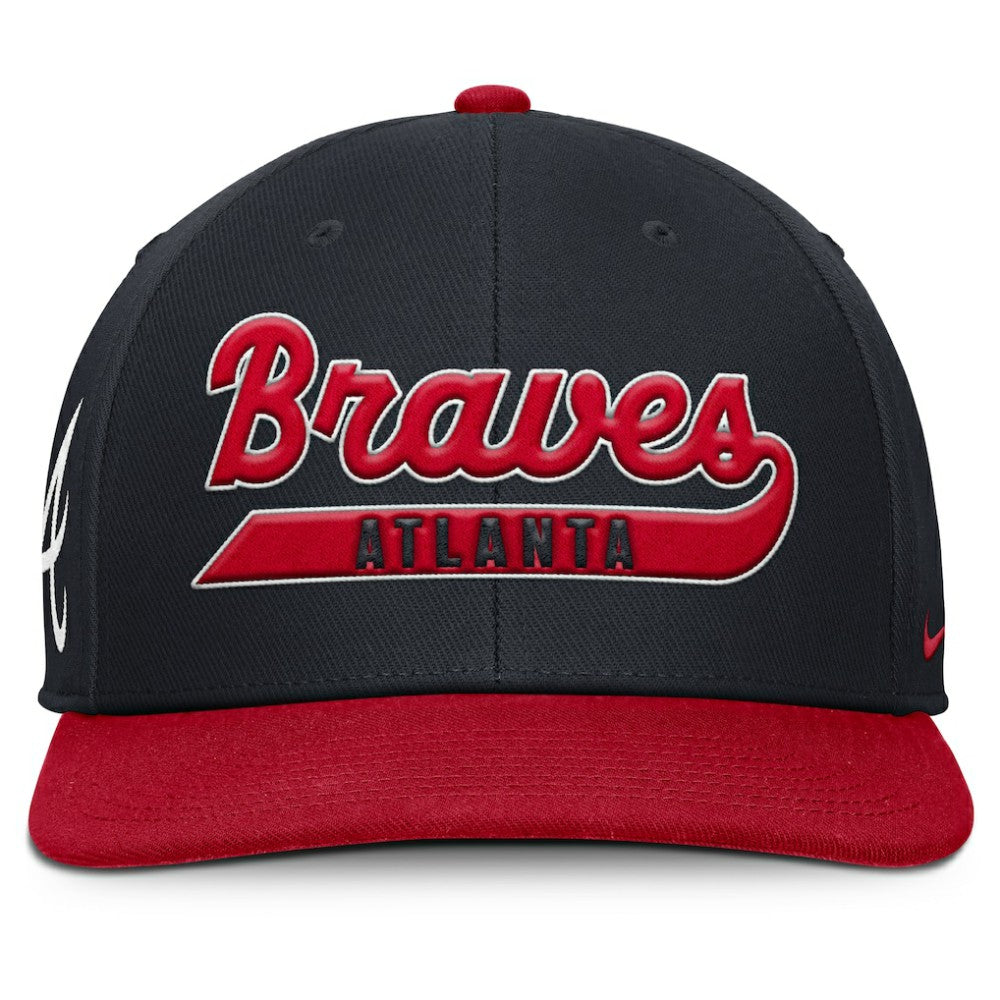 Atlanta Braves Pro Performance Snapback Hat Navy/Red