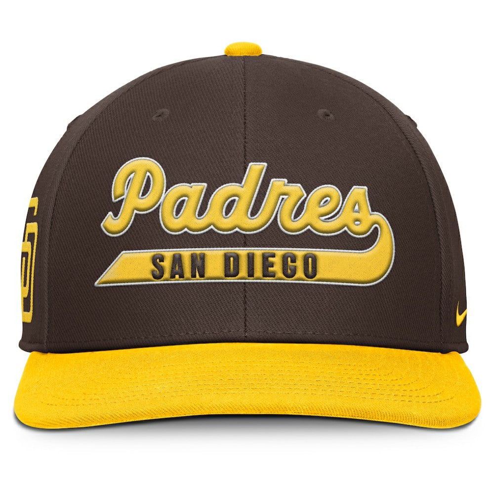 San Diego Padres Pro Performance Snapback Hat Brown/Gold