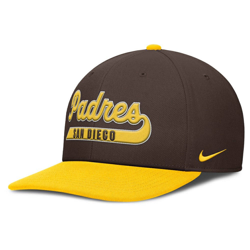 San Diego Padres Pro Performance Snapback Hat Brown/Gold