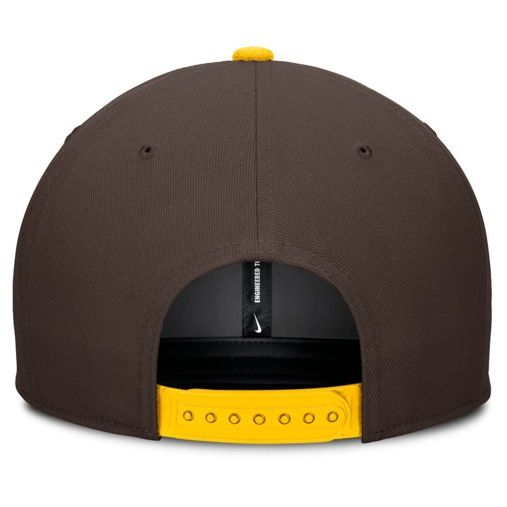 San Diego Padres Pro Performance Snapback Hat Brown/Gold