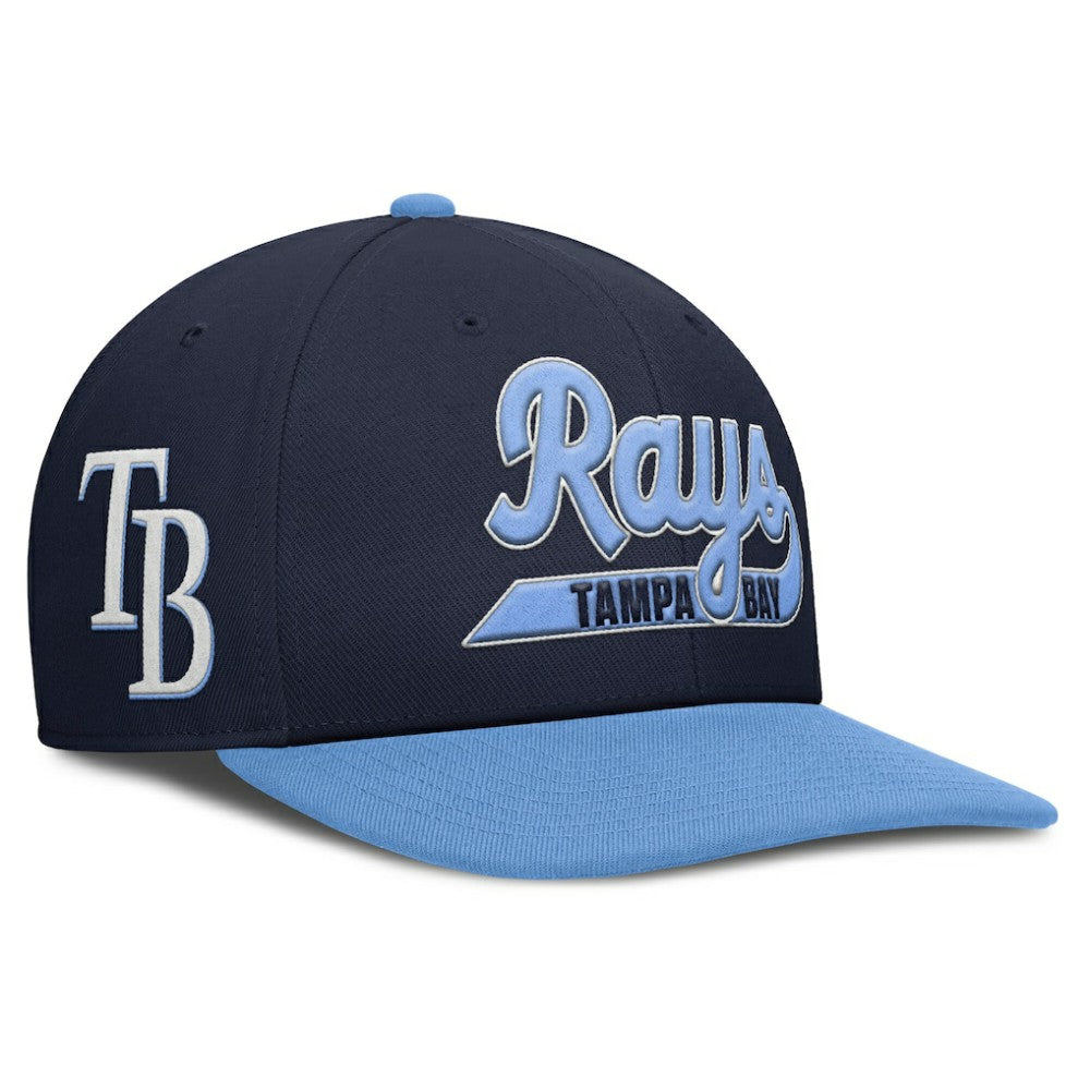 Tampa Bay Rays Pro Performance Snapback Hat Navy/Light Blue