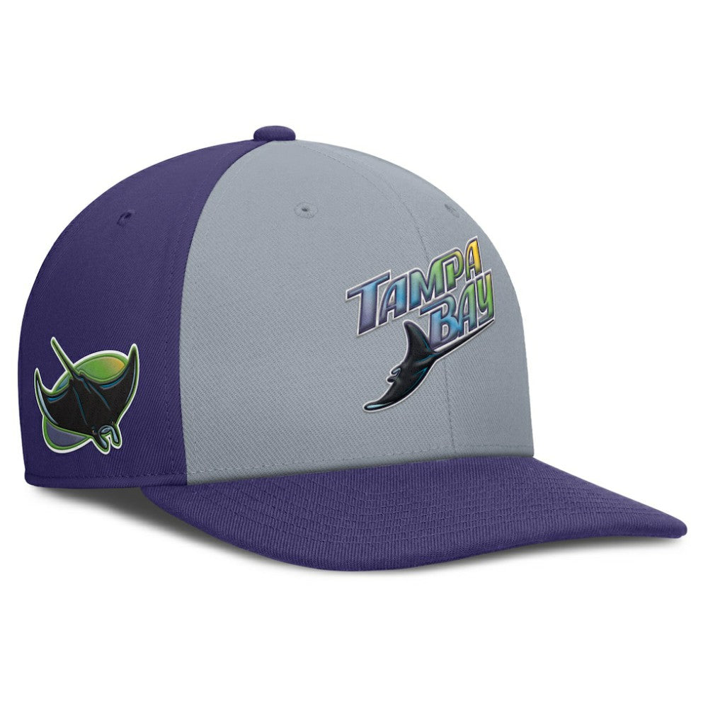 Tampa Bay Rays Pro Performance Snapback Hat Gray/Purple