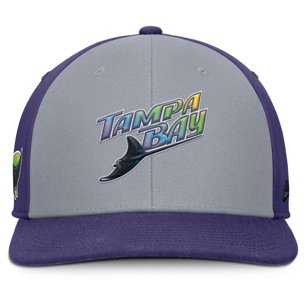 Tampa Bay Rays Pro Performance Snapback Hat Gray/Purple