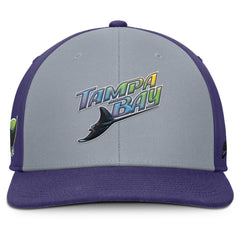 Tampa Bay Rays Pro Performance Snapback Hat Gray/Purple