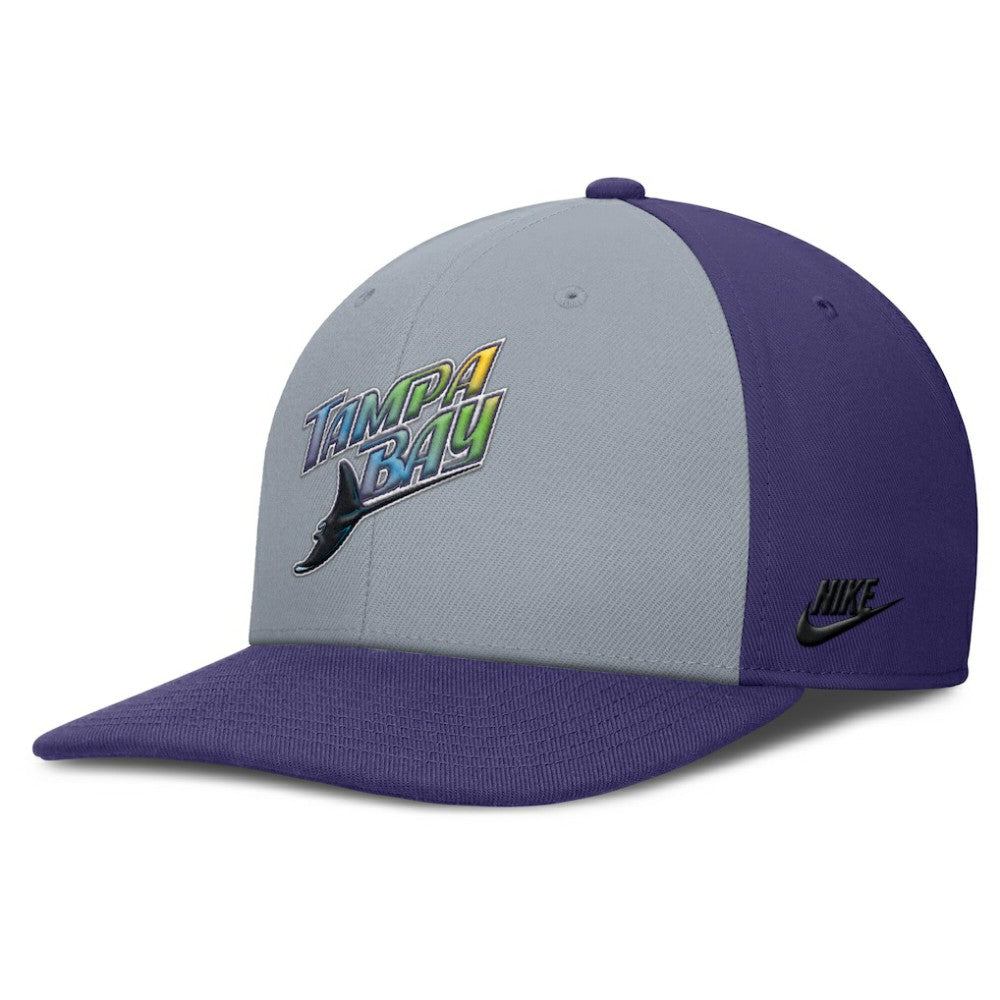 Tampa Bay Rays Pro Performance Snapback Hat Gray/Purple