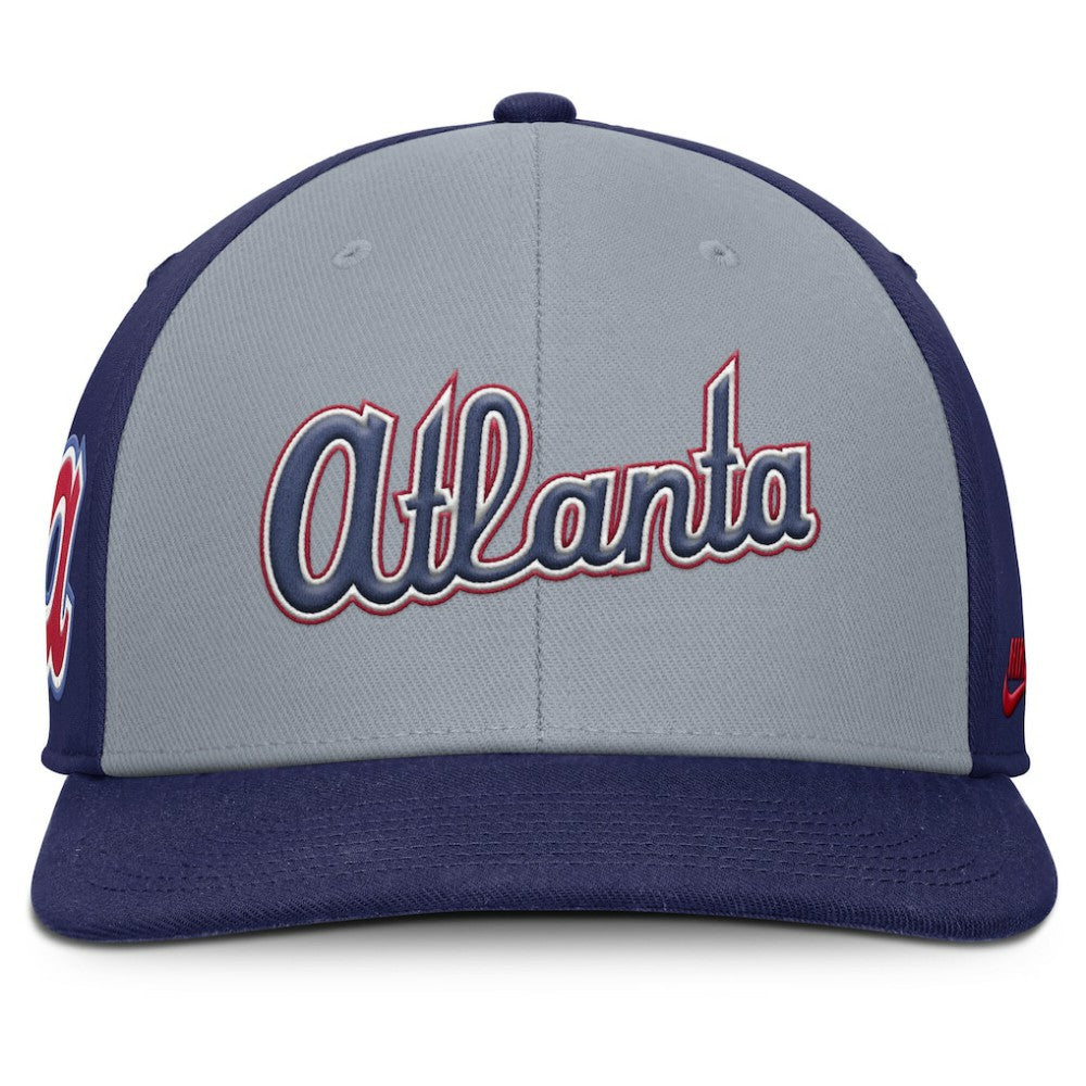 Atlanta Braves Pro Performance Snapback Hat Gray/Royal