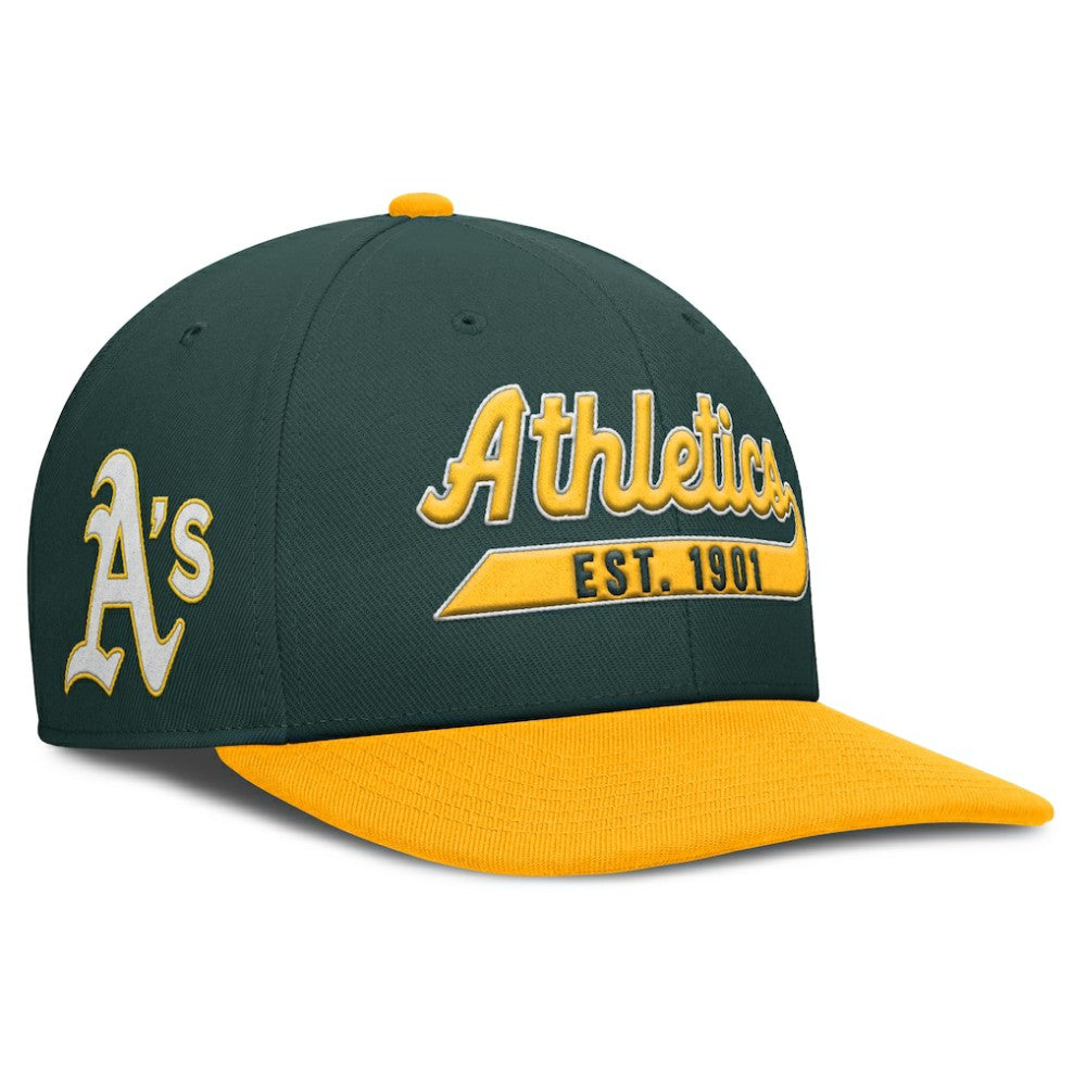 Athletics Pro Performance Snapback Hat Green/Gold
