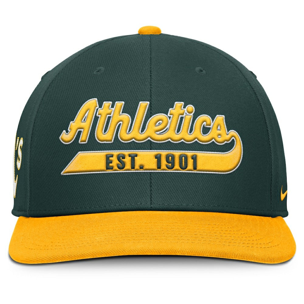 Athletics Pro Performance Snapback Hat Green/Gold