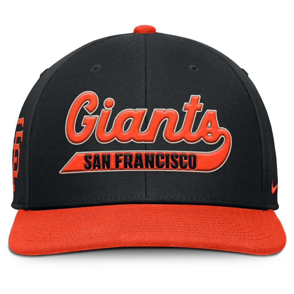 San Francisco Giants Pro Performance Snapback Hat Black/Orange