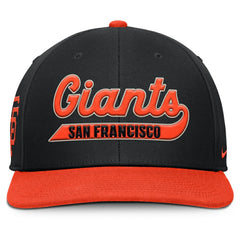 San Francisco Giants Pro Performance Snapback Hat Black/Orange