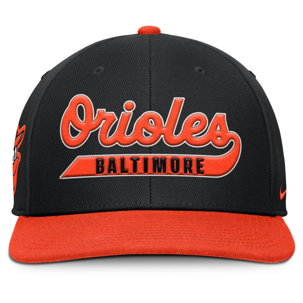 Baltimore Orioles Pro Performance Snapback Hat Black/Orange