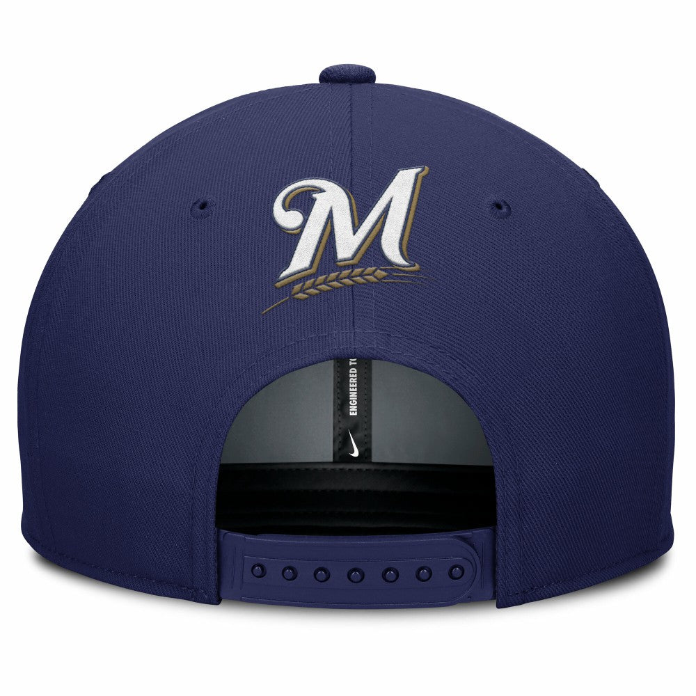 Milwaukee Brewers Pro Performance Snapback Hat Gray/Navy