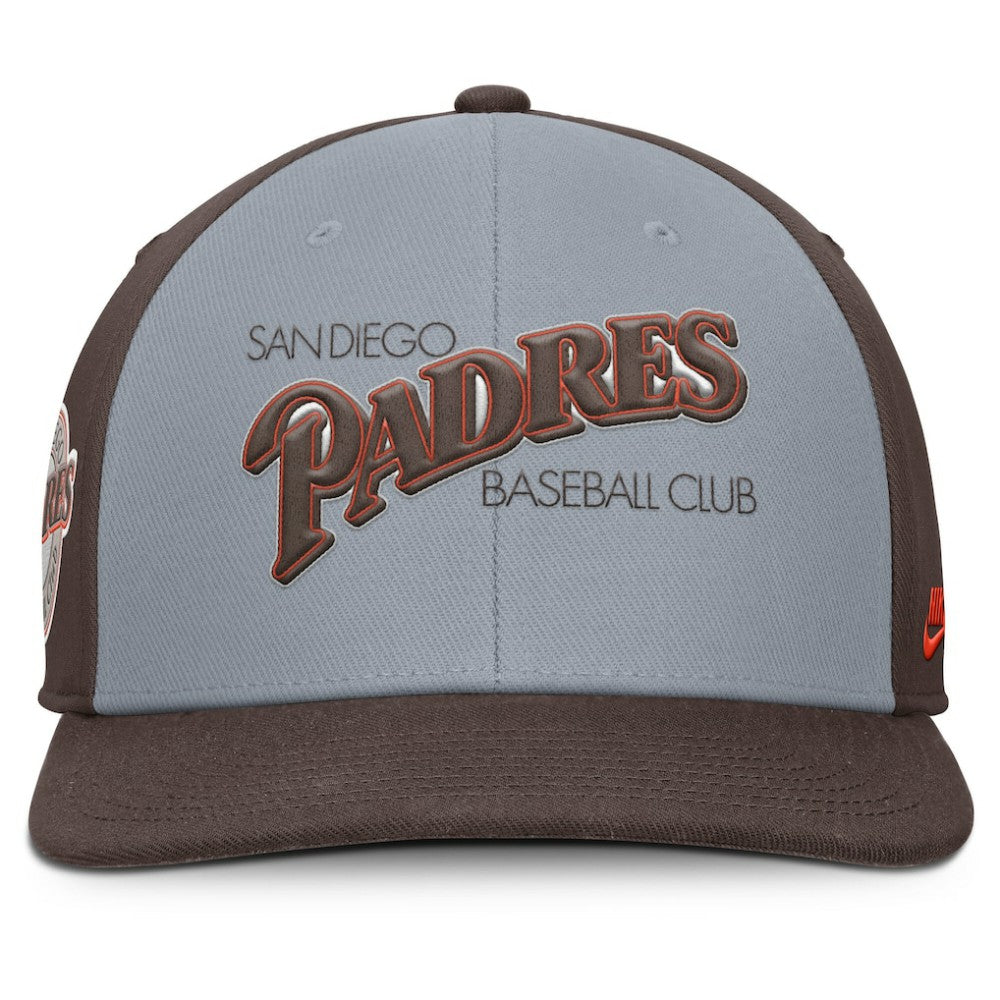 San Diego Padres Pro Performance Snapback Hat Gray/Brown