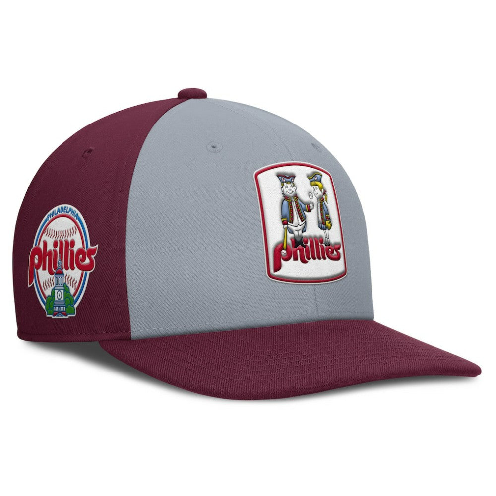 Philadelphia Phillies Pro Performance Snapback Hat Gray/Burgundy