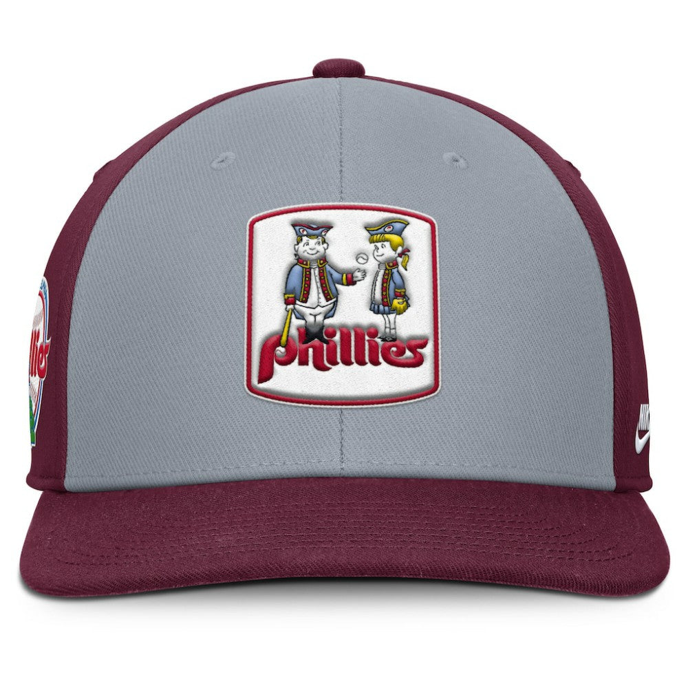 Philadelphia Phillies Pro Performance Snapback Hat Gray/Burgundy