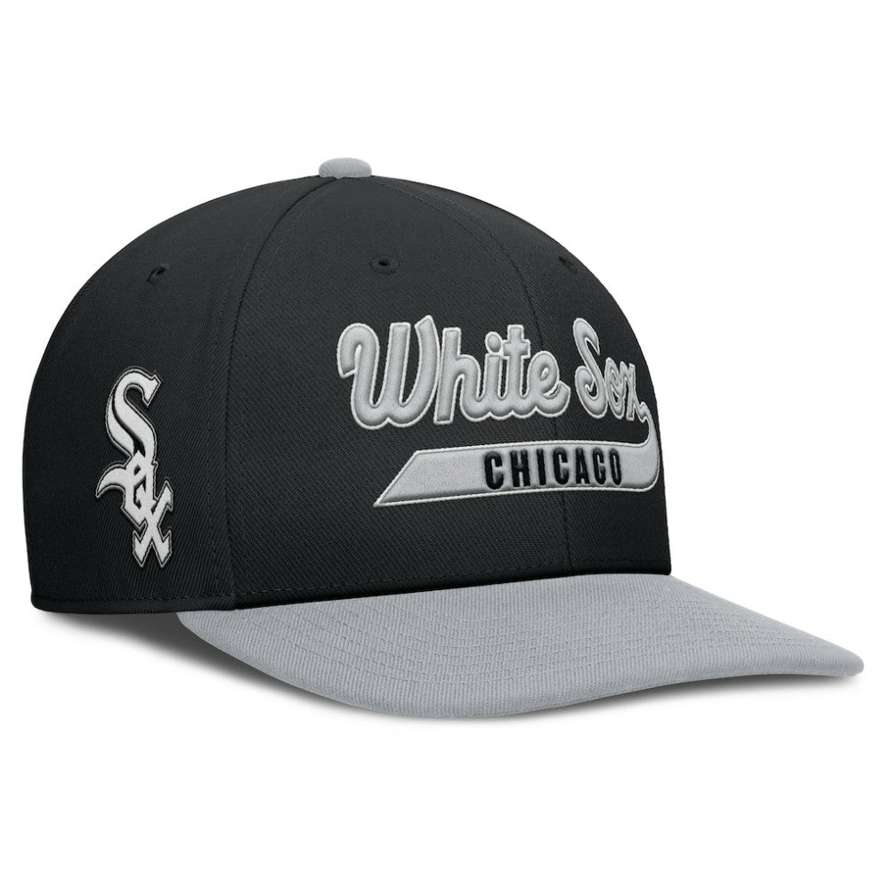Chicago White Sox Pro Performance Snapback Hat Black/Gray