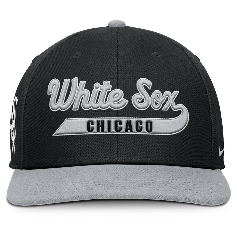 Chicago White Sox Pro Performance Snapback Hat Black/Gray
