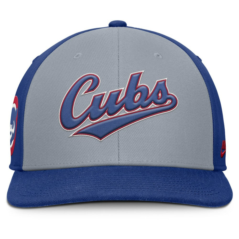 Chicago Cubs Pro Performance Snapback Hat Gray/Royal