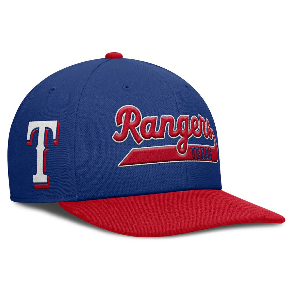 Texas Rangers Pro Performance Snapback Hat Royal/Red