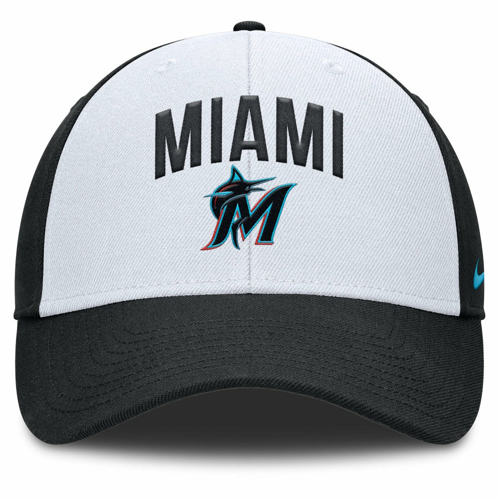 Miami Marlins Club Performance Adjustable Hat White/Black