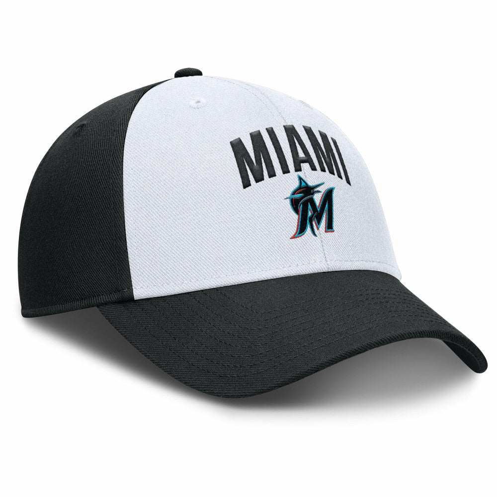 Miami Marlins Club Performance Adjustable Hat White/Black