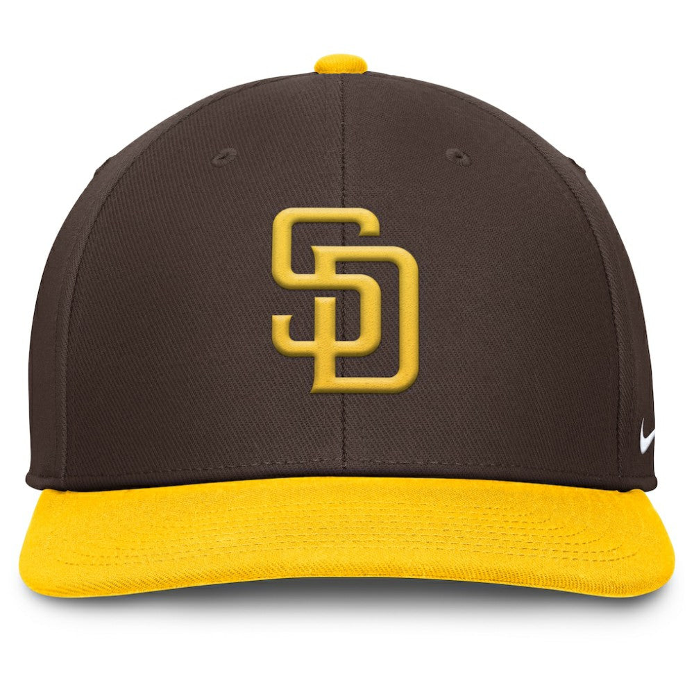 San Diego Padres Pro Performance Snapback Hat Brown/Gold