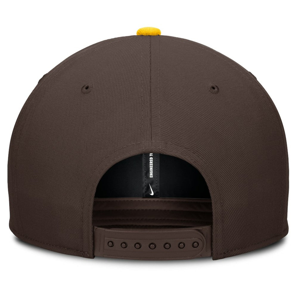 San Diego Padres Pro Performance Snapback Hat Brown/Gold