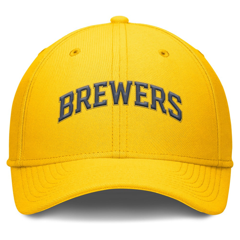 Milwaukee Brewers Rise Performance Flex Hat Gold