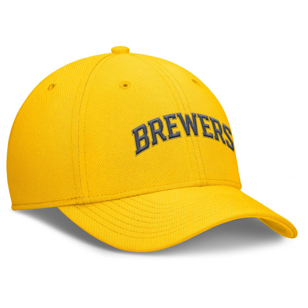 Milwaukee Brewers Rise Performance Flex Hat Gold