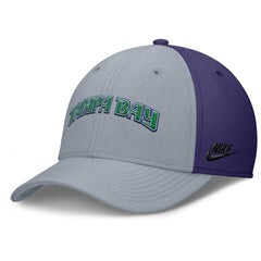 Tampa Bay Rays Rise Swoosh Performance Flex Hat Gray/Purple