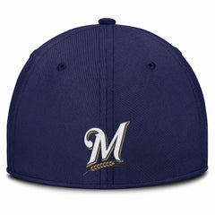 Milwaukee Brewers Rise Swoosh Performance Flex Hat Gray/Navy