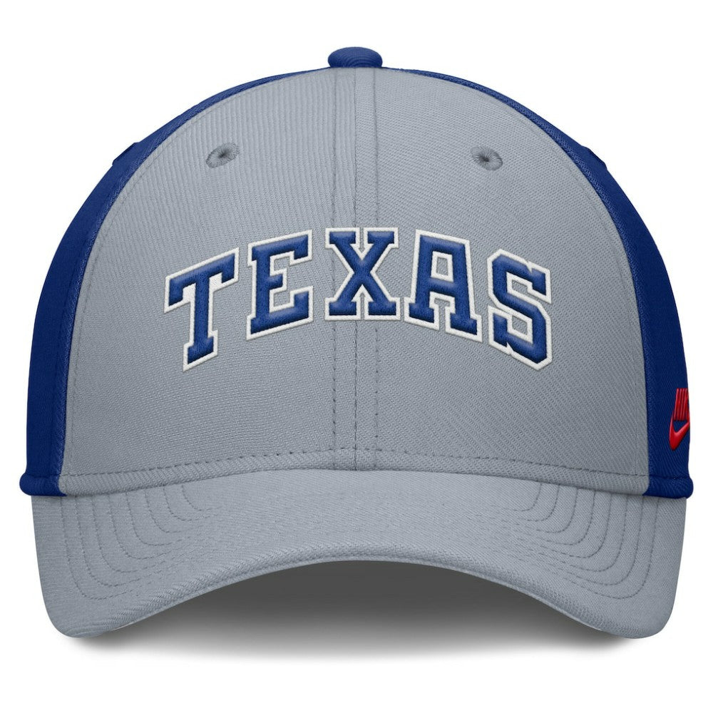 Texas Rangers Rise Swoosh Performance Flex Hat Gray/Royal