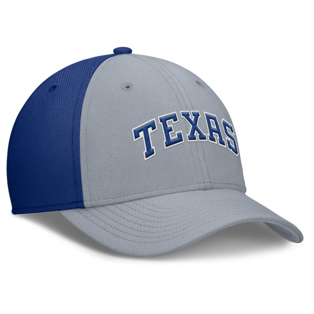 Texas Rangers Rise Swoosh Performance Flex Hat Gray/Royal