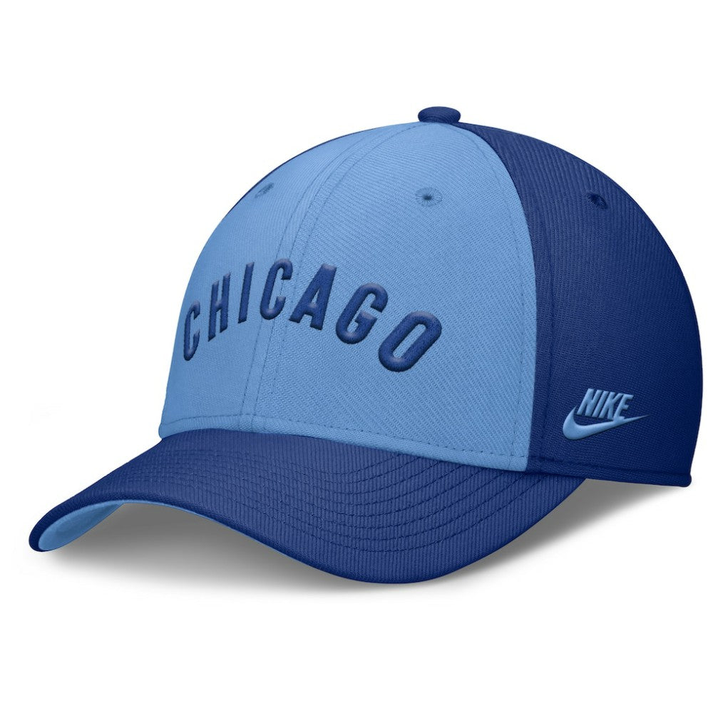 Chicago Cubs Rise Swoosh Performance Flex Hat Royal/Light Blue