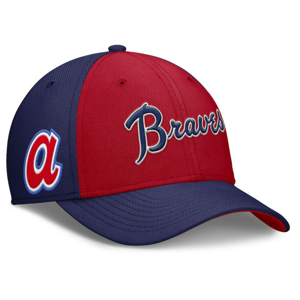 Atlanta Braves Rise Swoosh Performance Flex Hat Navy/Red