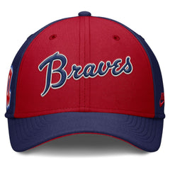 Atlanta Braves Rise Swoosh Performance Flex Hat Navy/Red