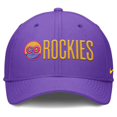 Colorado Rockies 2025 City Connect Rise Swoosh Performance Flex Hat Purple