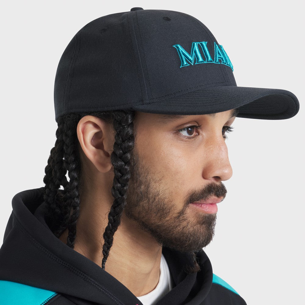 Miami Marlins 2025 City Connect Performance Swoosh Flex Hat Black