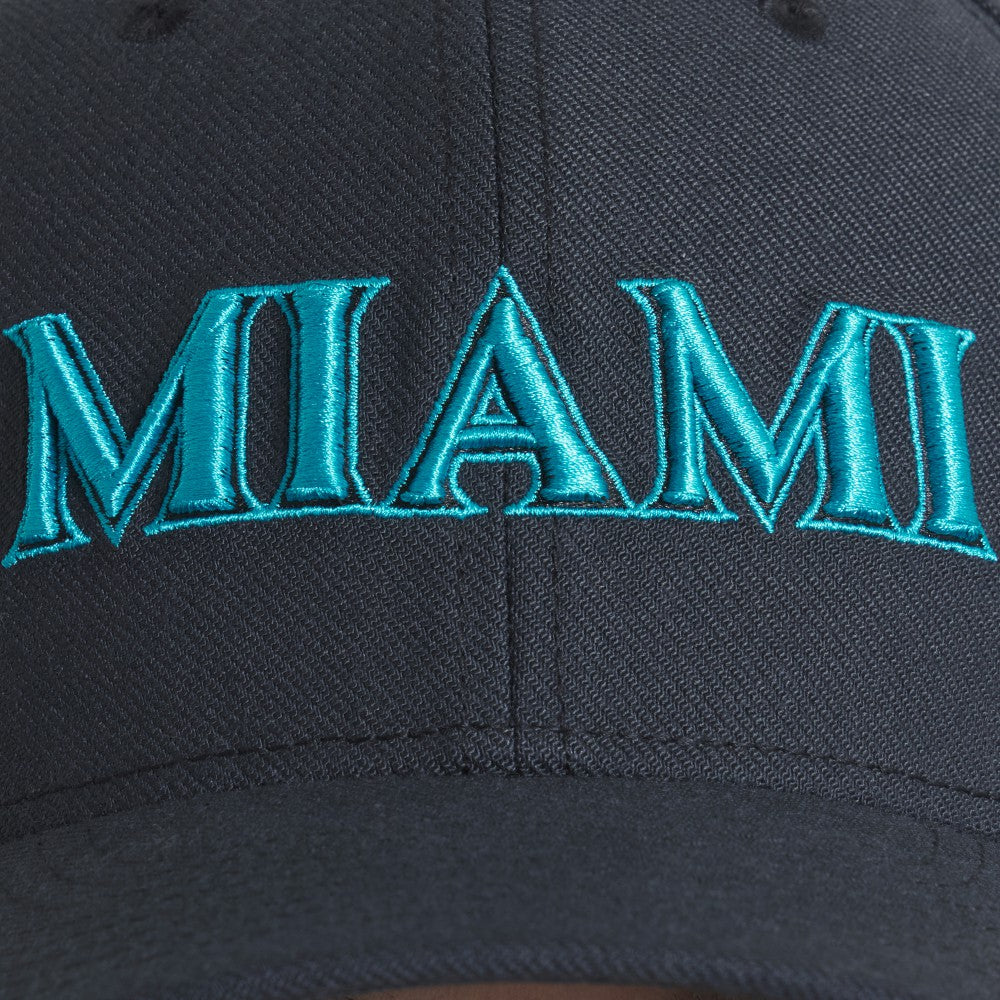 Miami Marlins 2025 City Connect Performance Swoosh Flex Hat Black