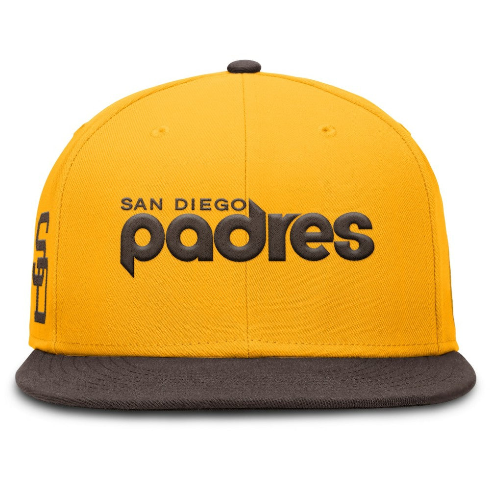 San Diego Padres Cooperstown Two-Tone Dri-FIT Round Bill True Fitted Hat Gold