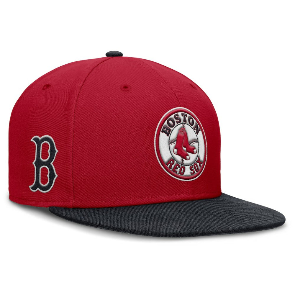 Boston Red Sox Cooperstown Two-Tone Dri-FIT Round Bill True Fitted Hat Red